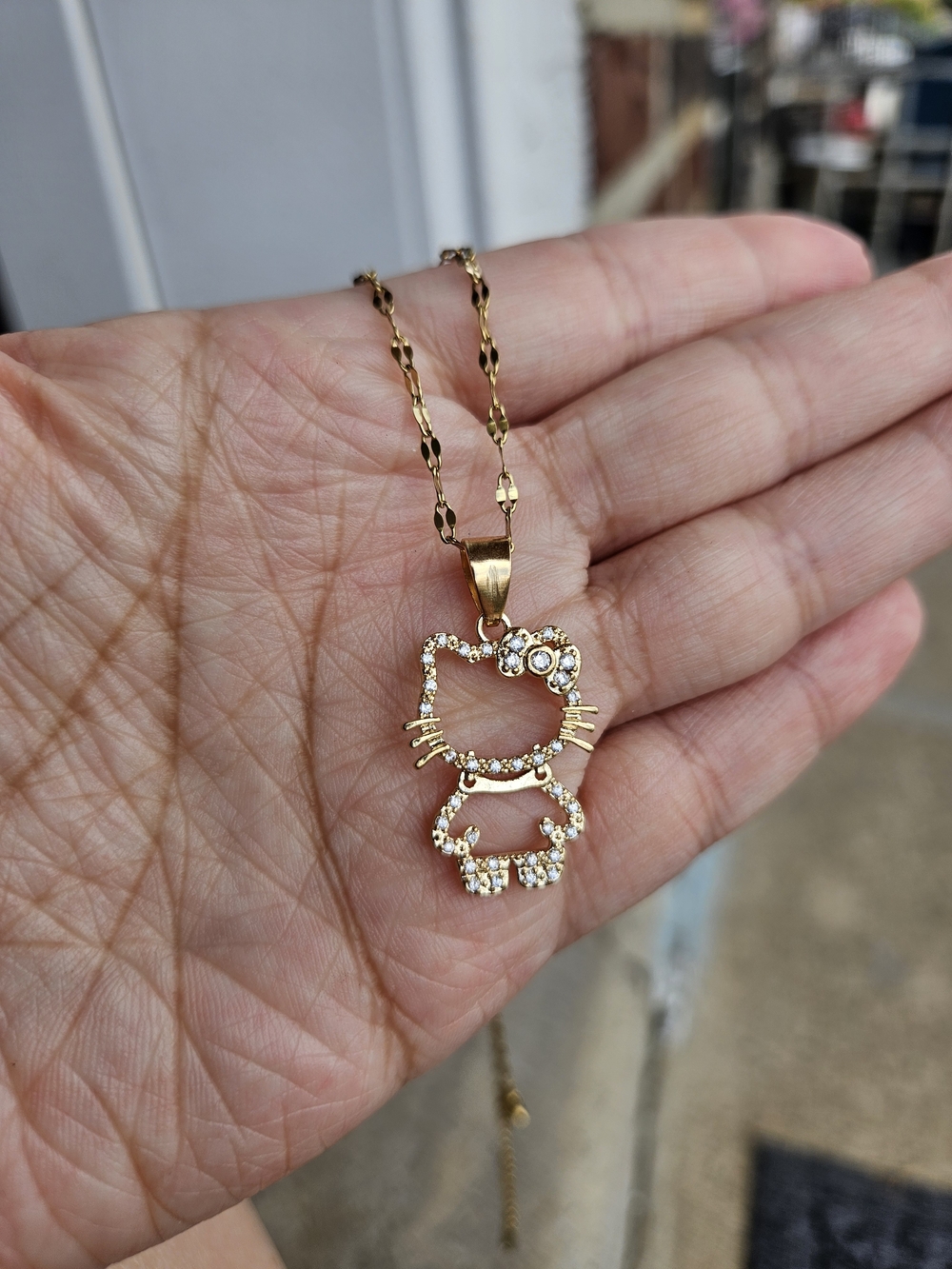 Crystal Cat Pendant Hello Kitty Style